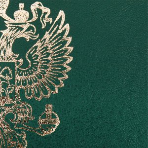 Папка адресная бумвинил с гербом России, формат А4, зеленая, индивидуальная упаковка, STAFF "Basic", 129581