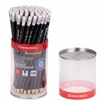 5 шт. карандаш чернографитный BRAUBERG &quot;Style PRO&quot;, 1 шт., HB, с ластиком, корпус черный, 181723
