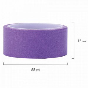 Клейкие WASHI-ленты для декора РАДУЖНЫЕ, однотонные, 15 мм х 3 м, 7 цветов, рисовая бумага, ОСТРОВ СОКРОВИЩ, 661702