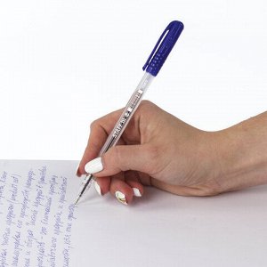 Ручка шариковая STAFF "EVERYDAY" BP-247, СИНЯЯ, шестигранная, корпус прозрачный, линия письма 0,5 мм, 142815