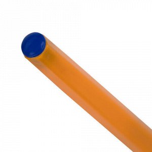 10 шт. ручка шариковая STAFF "Basic Orange BP-01", письмо 750 метров, СИНЯЯ, длина корпуса 14 см, узел 1 мм, 143740