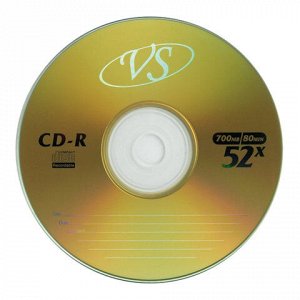 Диск CD-R VS, 700 Mb, 52х, бумажный конверт