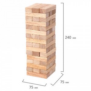 Игра настольная "БАШНЯ", 48 деревянных блоков, ЗОЛОТАЯ СКАЗКА, 662294