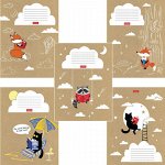 Тетрадь 18 л., HATBER, клетка, обложка картон, &quot;Забавные читатели&quot; (5 видов в спайке), 18Т5В1
