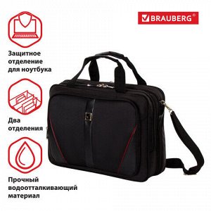 Сумка-портфель BRAUBERG с отделением для ноутбука 15-16&quot;, &quot;Business&quot;, 2 отделения, черная, 41х32х15 см, 240389