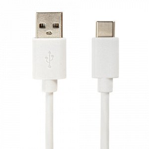 Кабель USB2.0 – Type-C, 1 м, SONNEN, медь, для передачи данных и зарядки, белый, 513558
