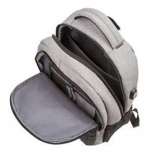 Рюкзак BRAUBERG URBAN универсальный, с отд. для ноутбука, USB-порт, Detroit, сер, 46х30х16 см,229894