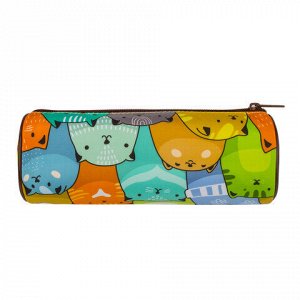 Пенал-тубус BRAUBERG, с эффектом Soft Touch, мягкий, "Cats", 22х8 см, 229008