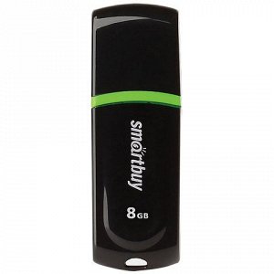 Флеш-диск 8 GB, SMARTBUY Paean, USB 2.0, черный, SB8GBPN-K