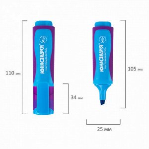 Текстовыделитель ЮНЛАНДИЯ "ELASTIC", прорезиненный корпус, линия 1-5 мм