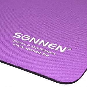 Коврик для мыши SONNEN "PURPLE", резина + ткань, 220х180х3 мм, 513307