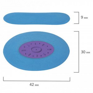 Ластик ЮНЛАНДИЯ "Воздушный шар", 42х30х9 мм, цвет ассорти, круглый, фиолетовый пластиковый держатель, 228726