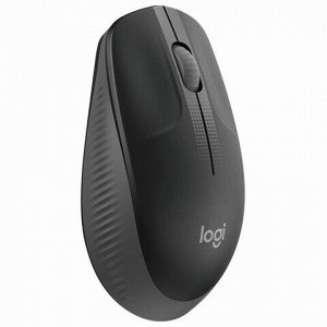 Мышь беспроводная LOGITECH M190, 2 кнопки + 1 колесо-кнопка, оптическая, черно-серая, 910-005905