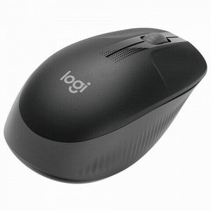 Мышь беспроводная LOGITECH M190, 2 кнопки + 1 колесо-кнопка, оптическая, черно-серая, 910-005905