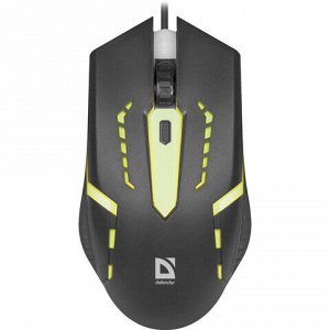 Мышь проводная DEFENDER Flash MB-600L, 800-1200 dpi, 4 кнопки + 1 колесо-кнопка, оптическая, черная, 52600