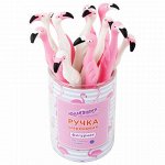 Ручка фигурная шариковая ЮНЛАНДИЯ &quot;Фламинго&quot;, мягкий силиконовый корпус, ассорти, СИНЯЯ, пишущий узел 0,7 мм, 143775