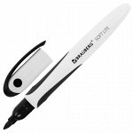 Маркер стираемый для белой доски ЧЕРНЫЙ, BRAUBERG &quot;SOFT LITE&quot;, 3 мм, резиновая вставка, 152103
