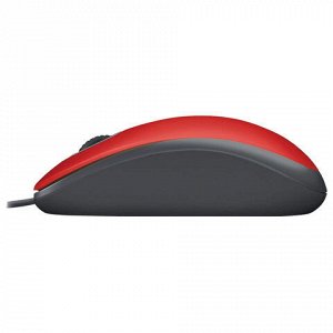 Мышь проводная LOGITECH M110,USB, 2 кнопки+1 колесо-кнопка, оптическая, красная, 910-005489