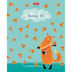 Тетрадь А5 48 л. HATBER скоба, клетка, матовая ламинация, "Funny fox" (5 видов в спайке), 48Т5лВ1