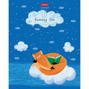 Тетрадь А5 48 л. HATBER скоба, клетка, матовая ламинация, "Funny fox" (5 видов в спайке), 48Т5лВ1