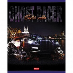 Тетрадь А5 48 л. HATBER скоба, клетка, выборочный лак, "Призрачный гонщик" (5 видов в спайке), 48Т5вмВ1