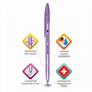 Ручка шариковая BRAUBERG &quot;ULTRA PASTEL&quot;, СИНЯЯ, узел 0,7 мм, чернила ГЕРМАНИЯ, наконечник ШВЕЙЦАРИЯ, 143568