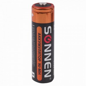 Батарейки аккумуляторные Ni-Mh пальчиковые КОМПЛЕКТ 2 шт., АА (HR6) 1600 mAh, SONNEN, 454233