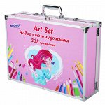 Набор ЮНОГО ХУДОЖНИКА &quot;Mermaid&quot; для рисования и творчества в кейсе ЮНЛАНДИЯ ПРЕМИУМ, 238 предметов, 664635