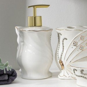 Набор аксессуаров для ванной комнаты «Бабочка», 4 предмета (дозатор, мыльница, 2 стакана)