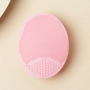 Силиконовый спонж для умывания нежно-розовый 6,5х5 см
