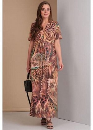 Платье Anastasia Mak 483 коричневые перья