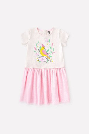 Платье(Весна-Лето)+girls (св.бежевый меланж, розовое облако к333)