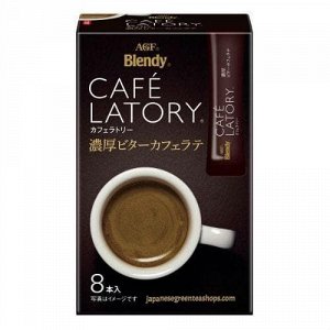 AGF CAFE LATORY Кофе растворимый крепкий LATTE, стик (9 гр х 8)- стиками без коробки