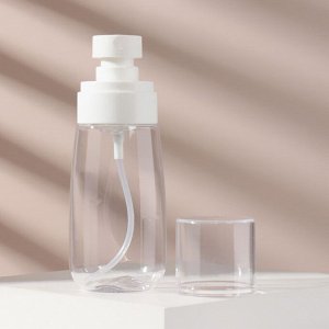 Бутылочка для хранения, с дозатором, 80 мл, цвет прозрачный/белый