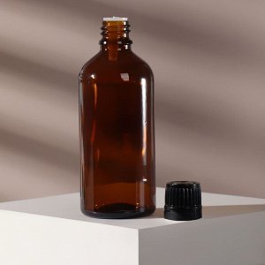 Бутылочка стеклянная для хранения, с капельным дозатором, 50 мл, цвет чёрный/коричневый