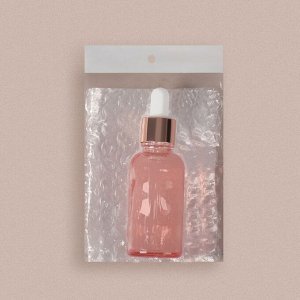 Бутылочка стеклянная для хранения, с пипеткой, 30 мл, цвет розовый/розовое золото