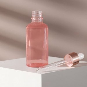 Бутылочка для хранения, с пипеткой, 50 мл, цвет розовый/розовое золото
