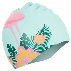 Шапочка для плавания детская «Фламинго на цветке», обхват 46-52 см