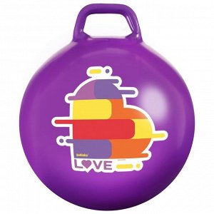 ZABIAKA Мяч-прыгун с ручками LOVE 65 см, 520 г, цвет фиолетовый