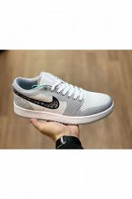 Мужские кроссовки 9050-7 серо-белые