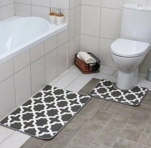 Набор ковриков для ванной, серый