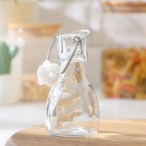 Бутылка стеклянная для соусов и масла с бугельным замком Доляна «Галерея», 80 мл, 5*11 см