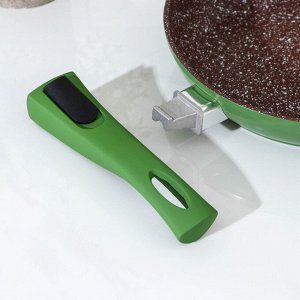 Сковорода кованая Magistro Avocado, d=22 см, съёмная ручка, индукция, антипригарное покрытие, цвет зелёный