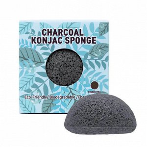 Очищающий спонж конняку с углем Trimay Charcoal Konjac Sponge