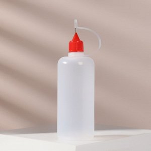 Бутылочка для хранения, с иглой 100 мл, цвет красный/прозрачный