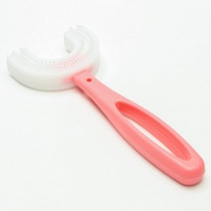 Детская зубная щетка, прорезыватель - массажер, силикон, цвет розовый