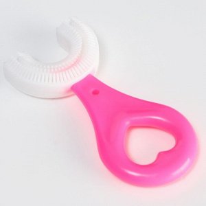 Детская зубная щетка-массажер,силикон, цвет розовый