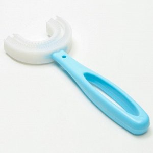 Детская зубная щетка, прорезыватель - массажер, силикон, цвет голубой