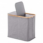 Корзина для белья текстильная прямоугольная с крышкой 90л