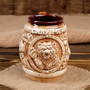 Пивная кружка "Медведь", керамика, 1 л
